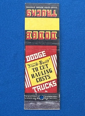 Dodge Trucks Hauling Trucking Transport VTG Matchbook Cover Lt#2115 - Image 1 of 2