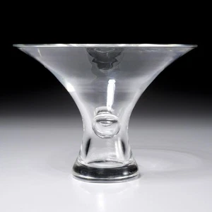 Steuben Kristall Kunst Glas George Thompson Bouquet Daumenabdruck Trompete Vase 4,75" - Bild 1 von 6