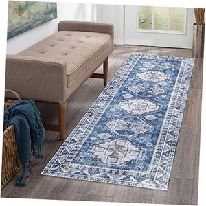 Hallway Runner Rug 2x8 Washable Runner Rugs Non-Slip Low Pile Oriental - Picture 1 of 8