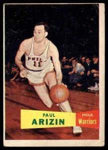1957-58 Topps Paul Arizin RC Philadelphia Warriors #10 - Imagen 1 de 2