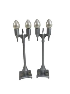 MTH Rail king O-GAUGE Accessory No 580-2 Silver Street Lamp Set 30-1082 - Picture 1 of 6