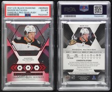 2021 Upper Deck Black Diamond Relic Gems Ruby /49 Mason McTavish PSA 6 Rookie RC