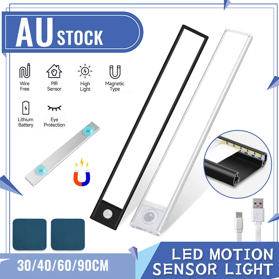 LED Motion Sensor Under Closet Light Rechargeable Magnetic Dimmable Cabinet Lamp - image 1 of 4
