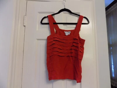 Blusa De Colección SILKLAND 100% Seda Roja Sin Mangas Capas Volantes Top Talla S Usada en Excelente Condición ¡Bonita! Foto 1 de 4