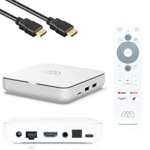 Homatics Box R 4K UHD Android TV lettore multimediale con telecomando vocale bianco
