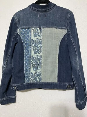 Nine West 牛仔夹克女式中号佩斯利棉经典美国 — 第 1/4 张图片
