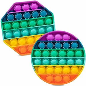2-Pack Push Pop Fidget Toy, Push Pop Bubble Fidget Sensory Toy, Bubble Popper - Picture 1 of 2