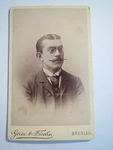 Wroclaw - 1892 - Sr. Halfter como estudiante con barba y pinza / CDV - Imagen 1 de 2
