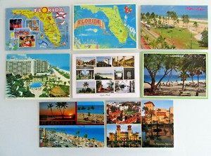 Postcards lot USA AMERICA 8 x FLORIDA among others St. Augustine Miami Lauderdale Naples