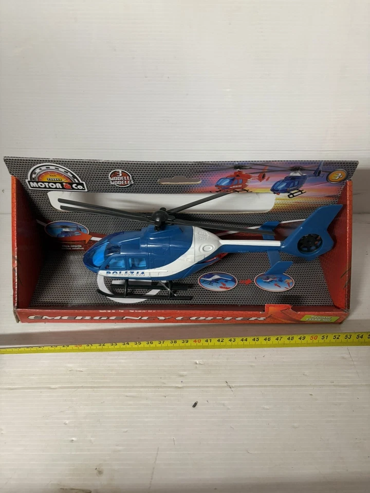 ELICOTTERO DELLA POLIZIA IN PLASTICA VINTAGE - Immagine 1 di 4