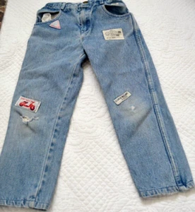 80's BABY GUESS JEANS Niños Talla 6 Juventud Fade Ripped Original Patches Vintage - Imagen 1 de 12
