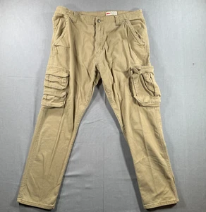 Wrangler Cargo Pants Mens 36x30 Beige Khaki Tan Canvas Tapered (meas. 36x29) - Picture 1 of 10