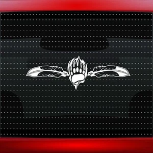 Calcomanía de coche nativo americano 24" Bear Paw #19 pegatina pluma de lobo 20 COLORES - Imagen 1 de 1