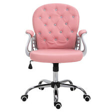 Ergonomiczne krzesło biurowe fotel szefa wyściełane oparcie PU różowe