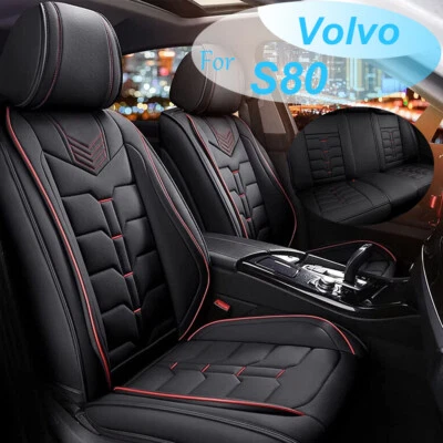 For Volvo S80 2001-2016 Car 5 Seat Front&Rear 2 Row Covers Cushion Faux Leather Foto 1 de 4