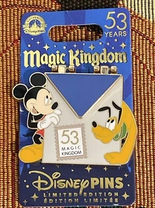 Disney Magic Kingdom 53 Years Anniversary Mickey Pluto Pin LE 3000 Castle - Picture 1 of 5