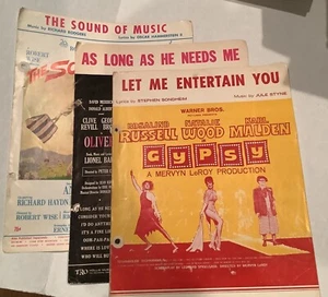 Broadway Musicals Sheet Music Lot (3) Gypsy - Oliver- Sound Of Music - Picture 1 of 10
