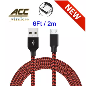 6Ft/2m Micro USB Fast Charger Data Sync Cable Cord For Samsung HTC LG Android - Picture 1 of 7