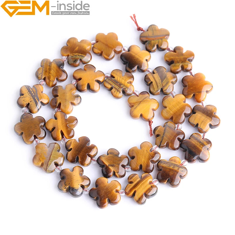 15mm Flower Natural Gemstone Beads For Jewelry Craft Making Strand 15" Wholesale - Image 1 of 4