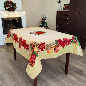 Mantel de Navidad tapiz de vacaciones mantel corredor dorado pascua - Imagen 1 de 21