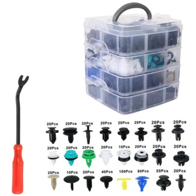 Kit de 620 piezas de clip de parachoques de sujeción de remache de pasador de empuje de plástico para carrocería de automóvil Foto 1 de 4