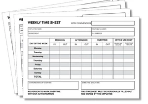 WOCHENSTUNDENBLOCK (A5) Mitarbeiter Job Anwesenheitsprotokoll Protokoll 50 Blatt - Bild 1 von 2