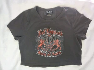 Def Leppard Size L Crop Tee Shirt Micro - Picture 1 of 8
