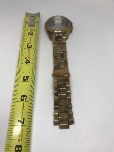 Michael Kors Orologio Bracciale Link Cassa Parti Cinturino Cristallo Rotto 20mm Tan T460
