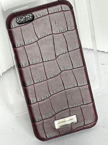 Michael Kors iPhone 6 Case Oxblood Red Leather Croc Print Protective Boxed - Picture 1 of 6
