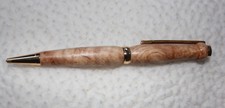 Handmade Wooden Pen, Maple Burl, Slim Line  Pen w. gold - Great Gift