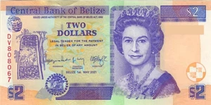 Belize 2 dollars 2021 P-66g UNC QE2 toucan tapir Maya combine shipping \p180e - Picture 1 of 2