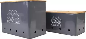 Potato Onion Kitchen Storage Canisters,Storage Bin for Kitchen 2 Pack Set,Potato - Picture 1 of 7