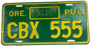 Vintage 1986-87 Oregon Public Utility Commission License Plate Decor Collector - Picture 1 of 2