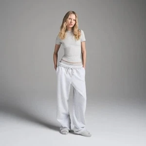 Skims Baumwollfleece gerades Bein Hose Jogginghose hell meliert grau Damen 2X - Bild 1 von 9