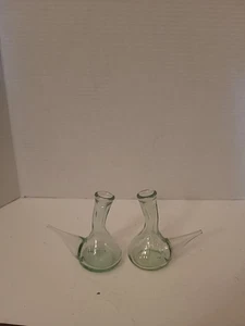 2-hand blown wine decanter vintage glass Porron 4.25" - Picture 1 of 4