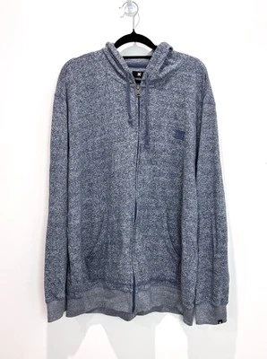 Vintage DC SHOE CO Mens Rebel Jacket L Blue Fleck Full Zip Hoodie Long Sleeve - Image 1 of 4