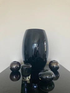 Edle, hochwertige schwarze Glasvasen von BoConcept - Bild 1 von 3