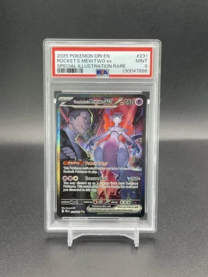 Team Rocket's Mewtwo ex 231/182 Sv10: Destined Rivals Holo SIR PSA 9 Mint Card - Image 1 of 3