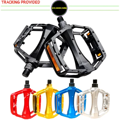 Pedal de plataforma plana de eje de aleación de 1/2"/9/16" para Track Fixie MTB -Negro Rojo Azul Foto 1 de 4