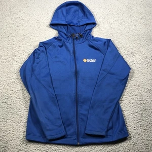 Sport-Tek Full Zip Hoodie Womens Large Blue Logo Polyester Jacket Hooded - Picture 1 of 13