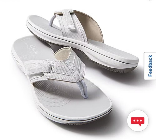 Infradito donna Clarks Cloudsteppers Brinkley Jazz bianche nuove taglia 10