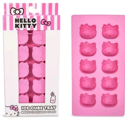 Bandeja para cubitos de hielo molde de silicona flexible rosa Sanrio Hello Kitty (10 unidades) 🆕🆓Envío Foto 1 de 4