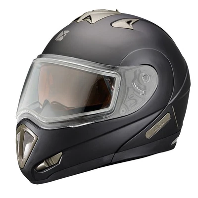 Polaris Modular 1.0 Snowmobile Helmet Dual Pane Shield Injected Matte Black Foto 1 de 3