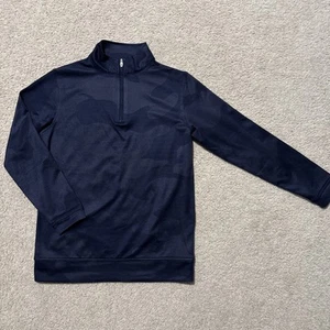 Peter Millar Teen Boys 1/4 Zip Navy Pullover, Size Medium, Stretchy - Picture 1 of 5