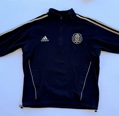 Chaqueta de Pista Adidas México FMF Negra Dorada Talla M Rara Fútbol Pullover FS De Colección Foto 1 de 4