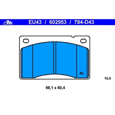 Pastilla de freno original ATE 602953 ATE para 80-93 Volvo 240 242 244 245 262 264 265 DL Foto 1 de 4