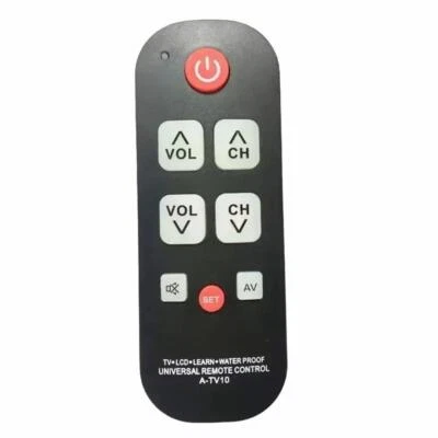 New A-TV10 Universal Waterproof Learning Remote for All Brand TV W Large Buttons - Image 1 of 4