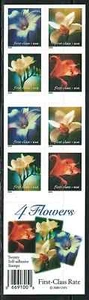 Mint US Year of 2000 Flowers Pane of 20 Stamps Scott# 3454-3457 (MNH) - Picture 1 of 2
