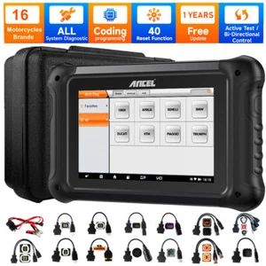 ANCEL MT700 Motorcycle OBD2 Scanner Fit For Harley-davidson Honda Kawasaki BRP  - Picture 1 of 17