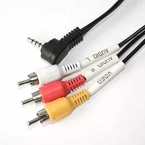 AV-Kabel 3,5mm Klinkenstecker 4-pol Klinke 3x Cinch-Stecker RCA Camcorder Video - Bild 1 von 2